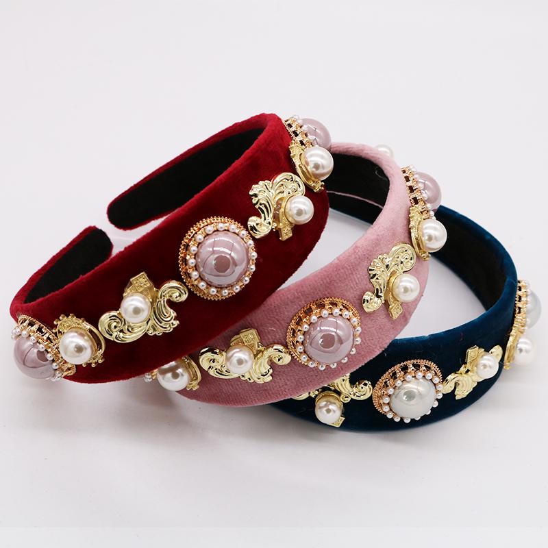Clips Cheveux Barrettes Mariage Femme De Luxe Perles Blanc Perles Ruban Perle Tricolor Hoop Avec Fleurs Pour Femmes Filles Accessoires de soirée