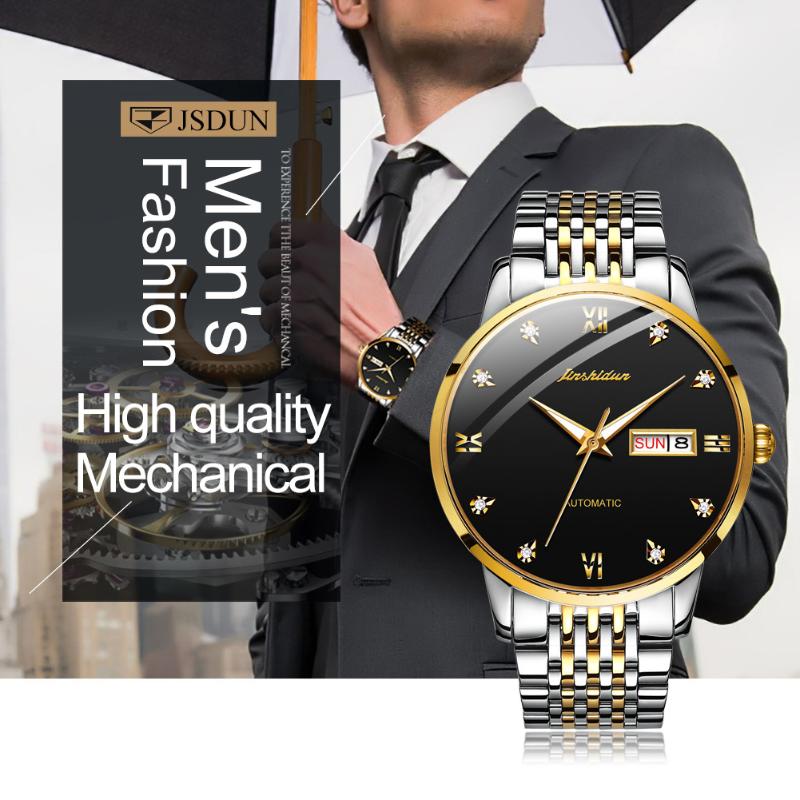

Wristwatches Business Watches For Men Automatic Mechanical Top Casual Sport Men's Watch Genuine Leather Wristwatch Waterproof