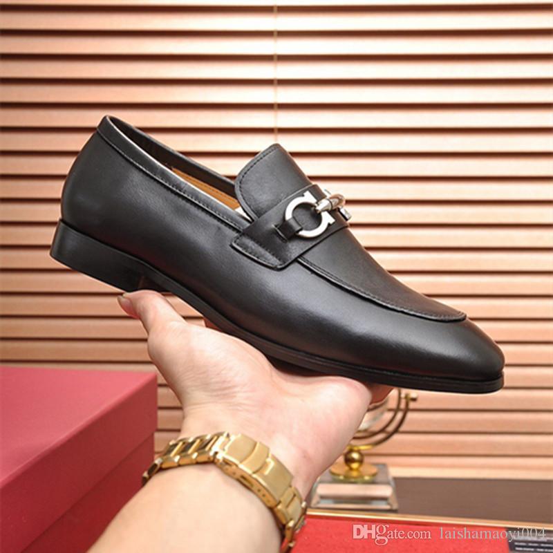 

4 style Brand Men High quality Formal Dress Shoes For Gentle designer Black Genuine Leather Pointed Toe Mens Business Oxfords Casual Size 38, #01