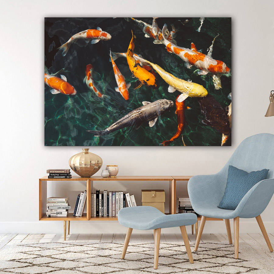 

Good Luck Fish Picture Wall Art Canvas Painting Animal Poster HD Print For Living Room Bedroom Decoration No Frame