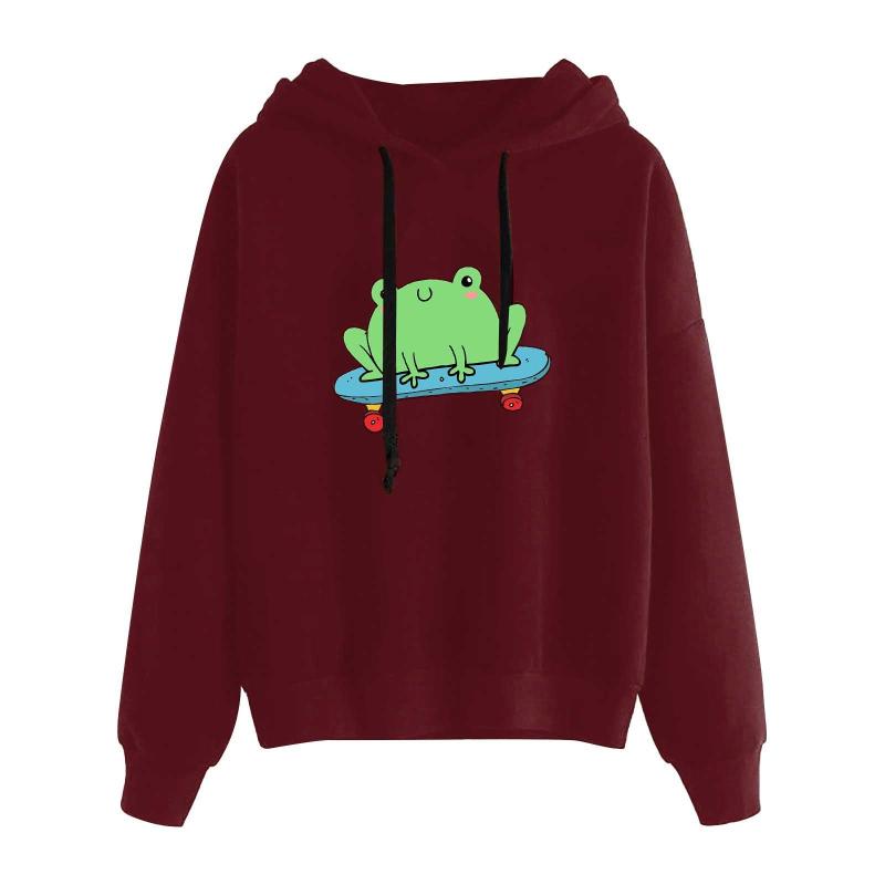 

Women's Hoodies & Sweatshirts Fashion Casual Fun Print Hooded Sweatshirt Loose Sports Tops Pullover Sudaderas Con Capucha, Black