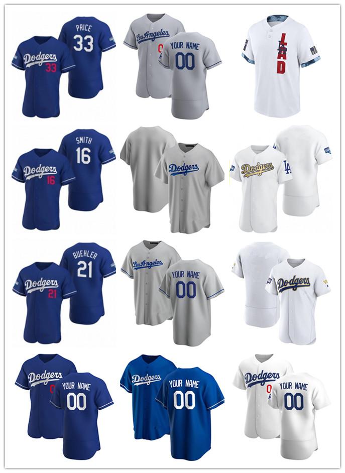 

Custom Jersey Mens women Youth Los AngelesDodgers16 Will Smith 33 David Price 18 Kenta Maeda 21 Walker Buehler Baseball Jerseys, Color