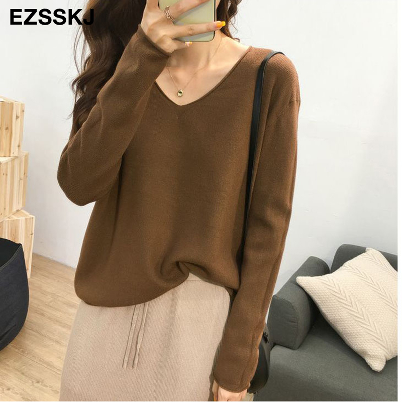 

2021 spring autumn new lazy knit oversize sweater womens pullover Korean loose bottoming shirt big sweater, Default color