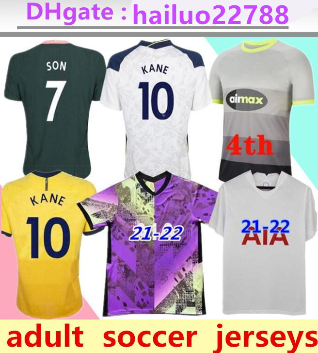 

2021 2022 KANE SON BERGWIJN NDOMBELE Soccer Jerseys 2021/22 LUCAS SPURS DELE jersey Men Football shirt, Black;yellow
