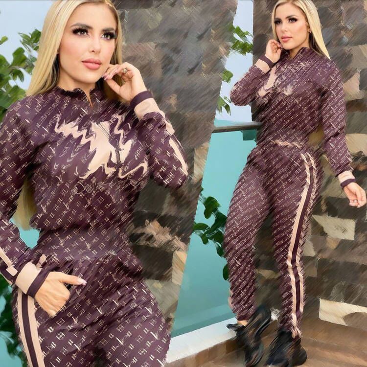 

Fashion Tracksuits Print Luxury Designer Clothing Famous Brands Womens Clothing Matching Set, J2609