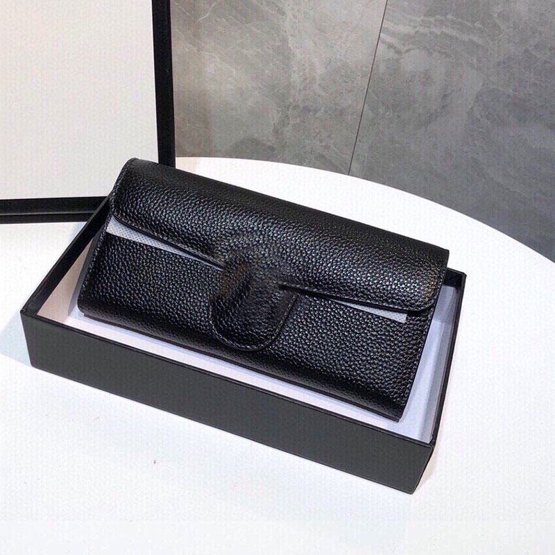 

Wallet Purse Clutch Bag Multifunction Long Wallets Fashion letter Grain Black Genuine Leather Handbag Coin Purses Card Holder Slot with Box
