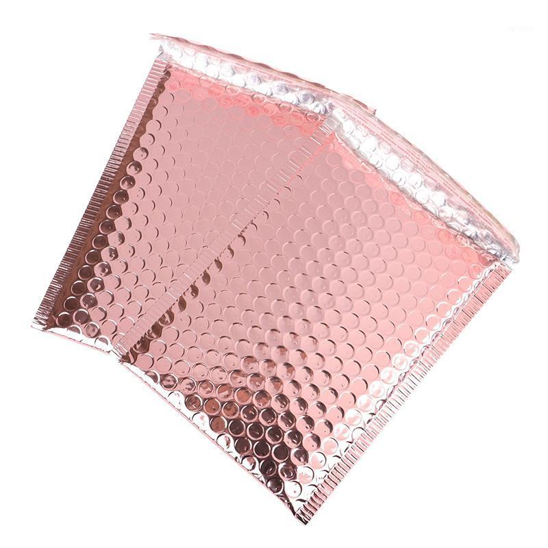 

Storage Bags 10pcs Mailing Envelope Rose Gold Foil Bubble Envelop Packaging Mailer Postcards Gift Wedding Favor Bag