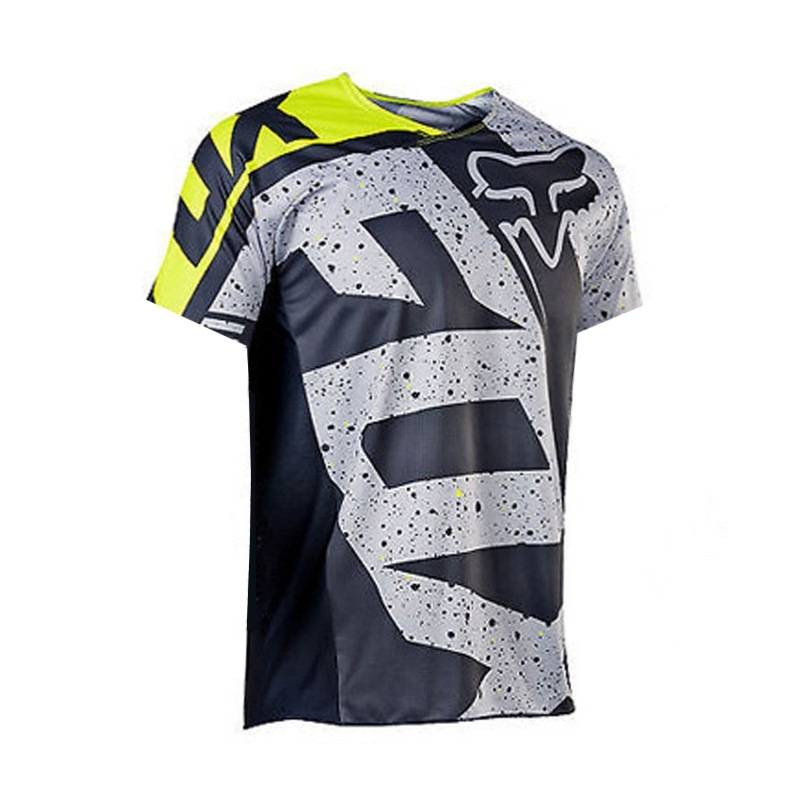 

Mountain bike short sleeve Fox morcycle speed down breathable riding top, Gray