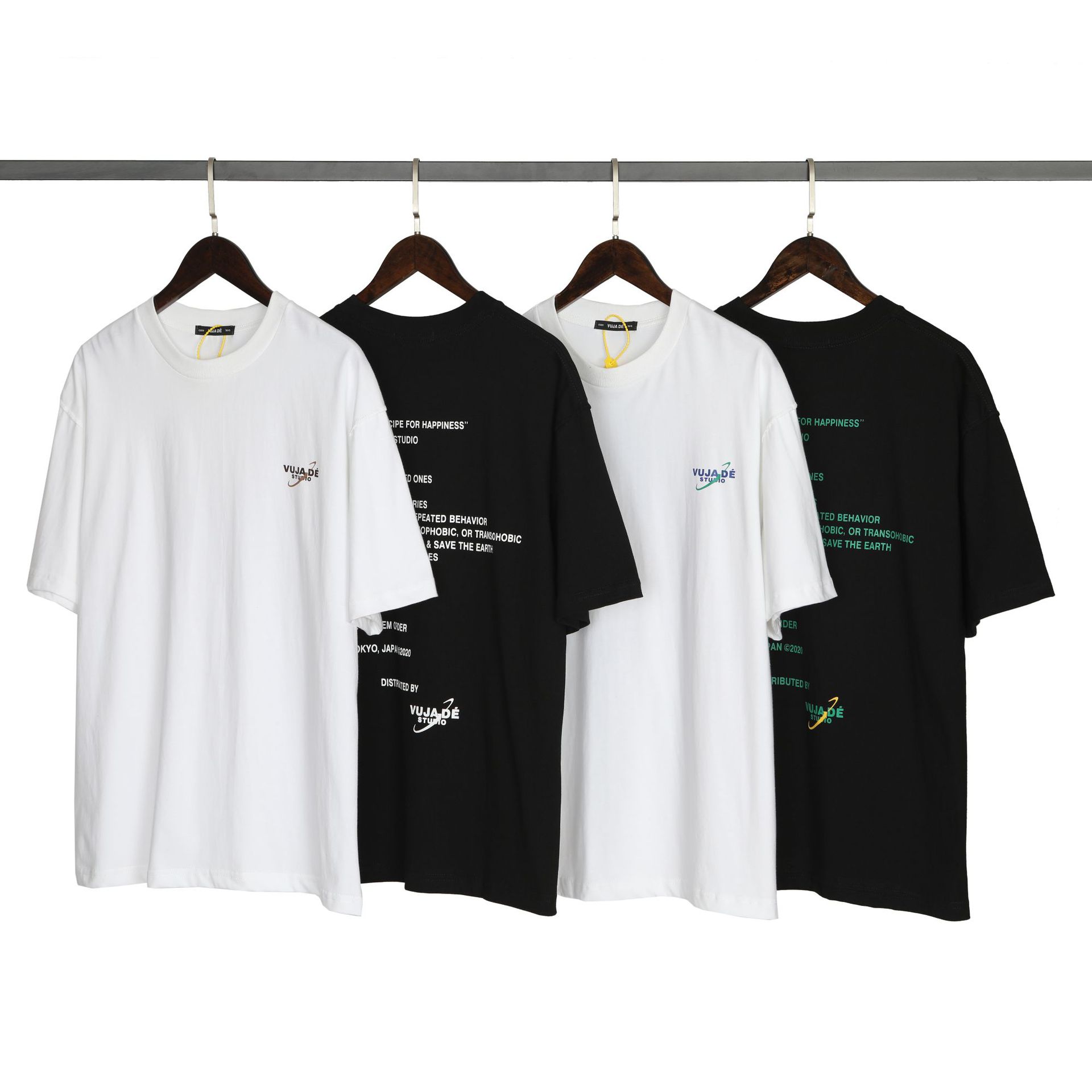 

VUJADE VINTAGE T Shirts Men Women Slogan Tee New Designer T Shirt 2021 Hip Hop Oversized Top Clothes, White