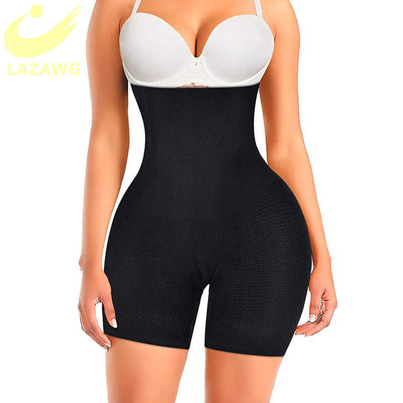 

LAZAWG Shapewear for Women Tummy Control Butt Lifter High Panty Compression Shorts Waist Trainer Body Shaper Boyshorts, Black