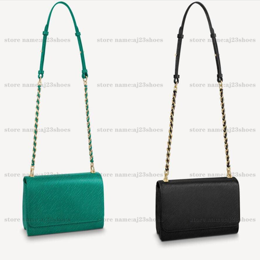 

Twist MM Handbag Epi Leather Shoulder Bags Black Emeraude Gold Miel Brand Turn-Lock Flap Metallic Chain Bag designers Womens Handbags Purses M57517, 04