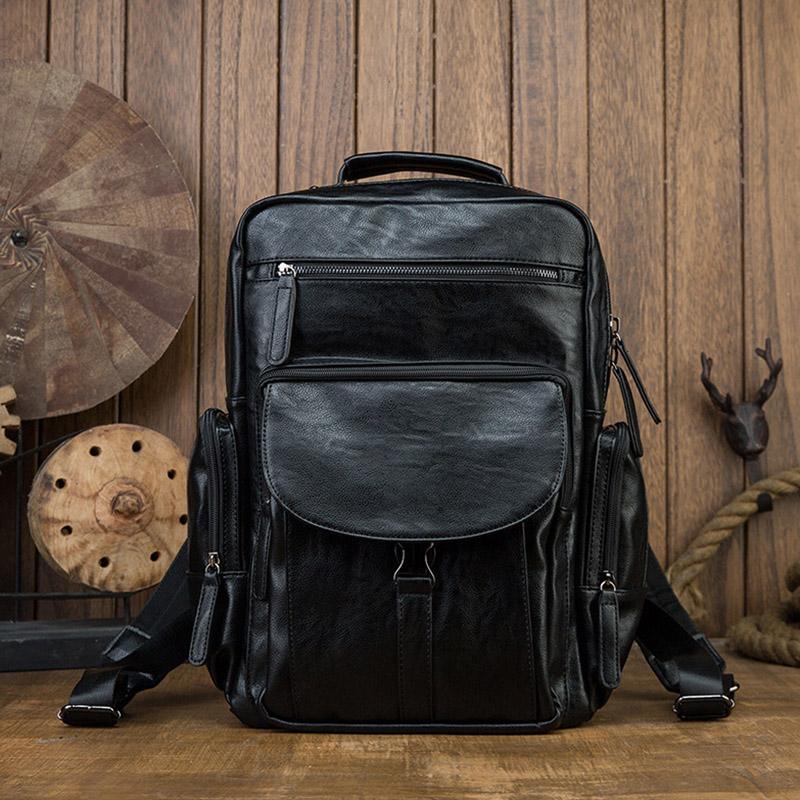 

Original Handmade First Layer Cowhide Large-capacity Backpack Men's Travel Bag Leather Schoolbag Tide