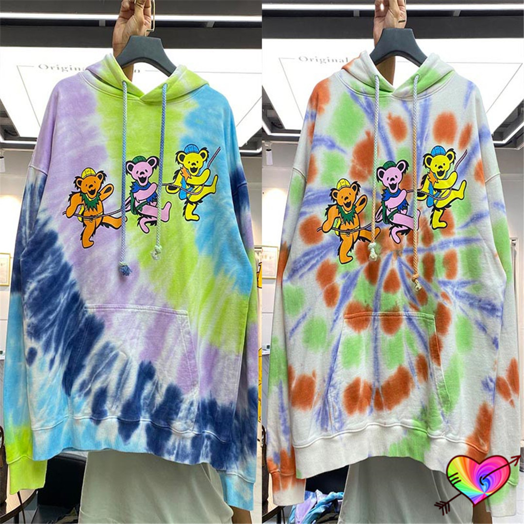 

2021FW Hoodie Men Women High Quality Tie-dye Pullovers Heavy Fabric Oversize Sweatshirts, Black