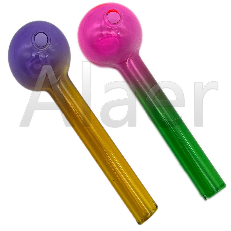 

Nano plating Pyrex 10cm Glass Oil Burner Pipe Colorful high quality Great mini glass Tube tubes Nail tips smoking pipe