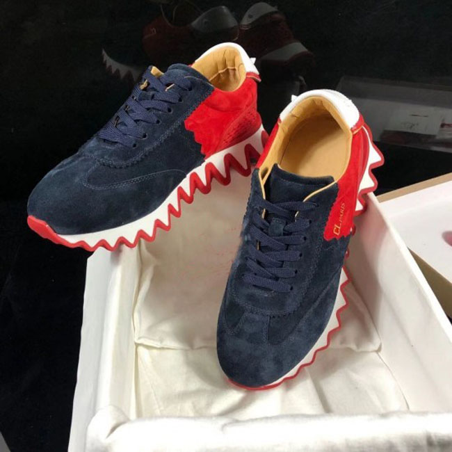 

New-Reds Soles casual shoes Serrated style,Luxurys desingers lace up skate flats Men's Shoe Red Bottom Sneakers "Loubisharksdonna" Flat trainers dress Walking