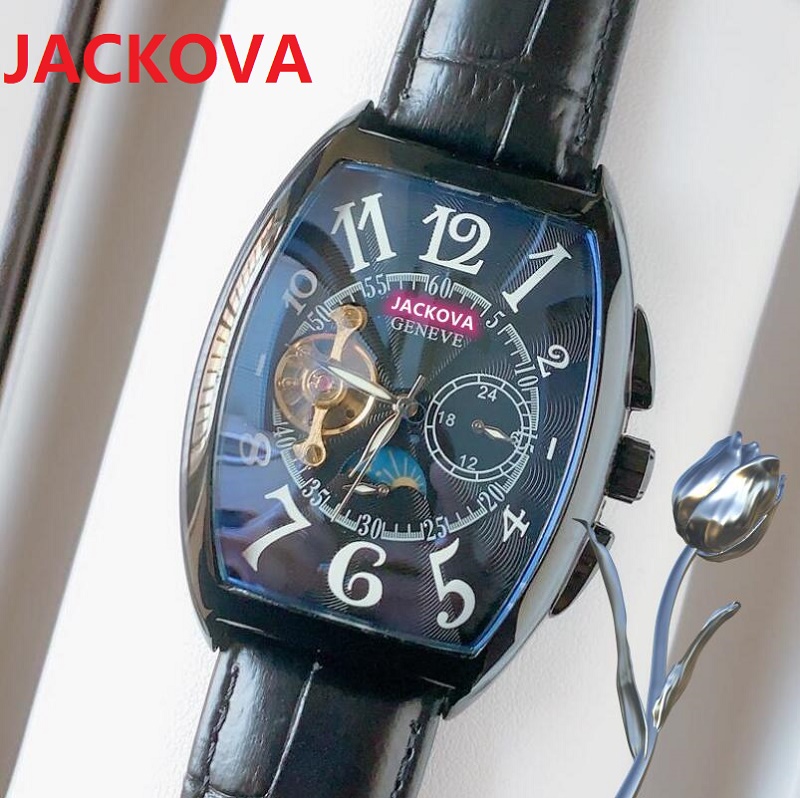 

Oval Shape Mechanical automatic male watch 40mm top quality genuine leather men classic fashion luxury timepiece full functional Sweep Move Wristwatches, As pic