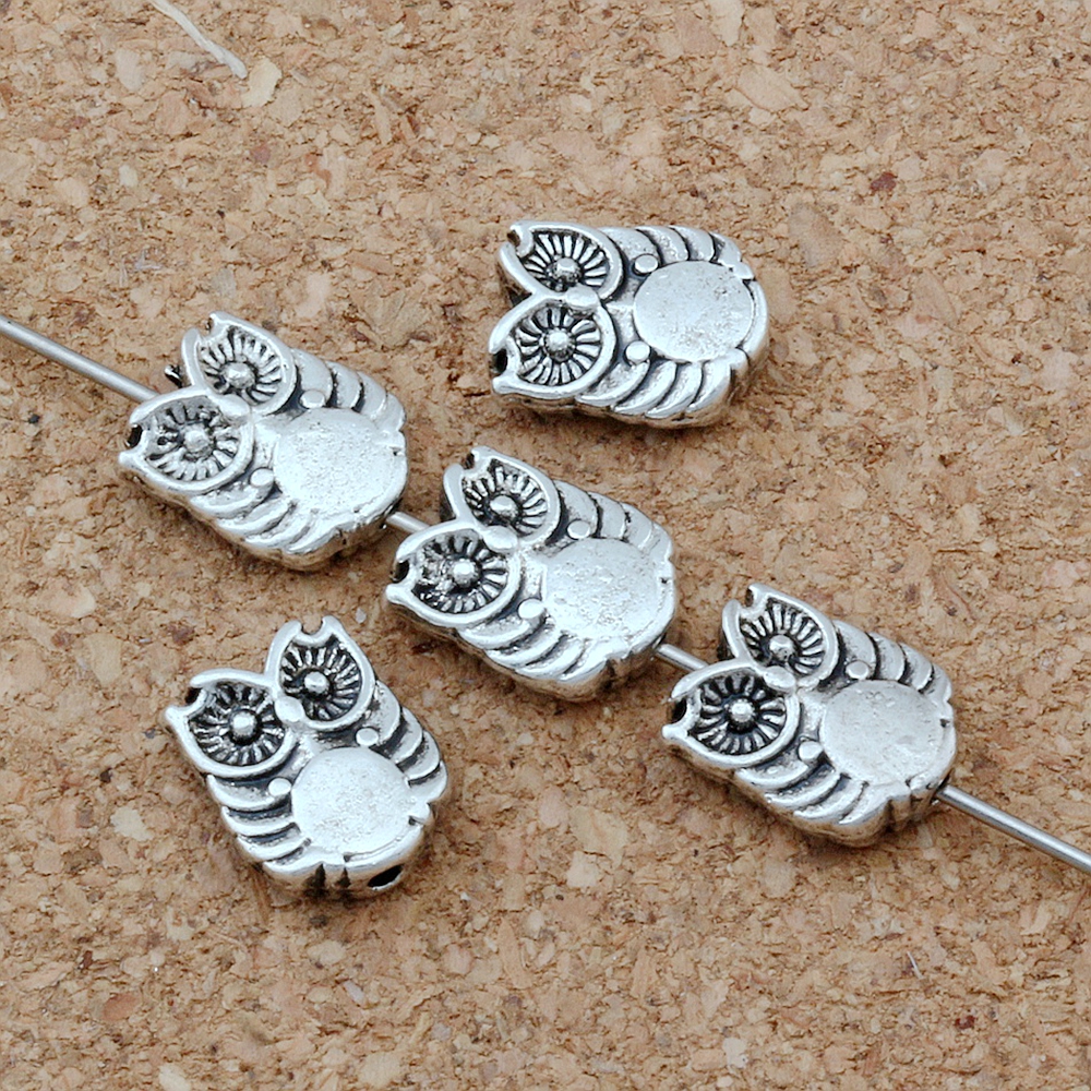 

200pcs Antique silver alloy owl Spacer Beads 1mm hole For Jewelry Making, Findings Bracelet Necklace DIY D40