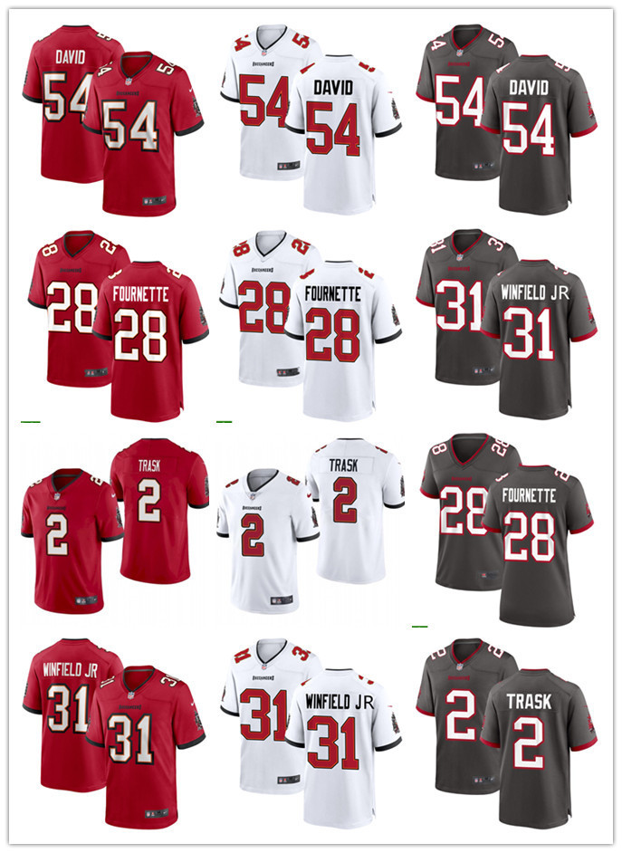 

Men Women Youth's Tampa's Buccaneers's 2 Kyle Trask 31 Antoine Winfield Jr. 54 Lavonte David custom red Football Jersey, Black;red