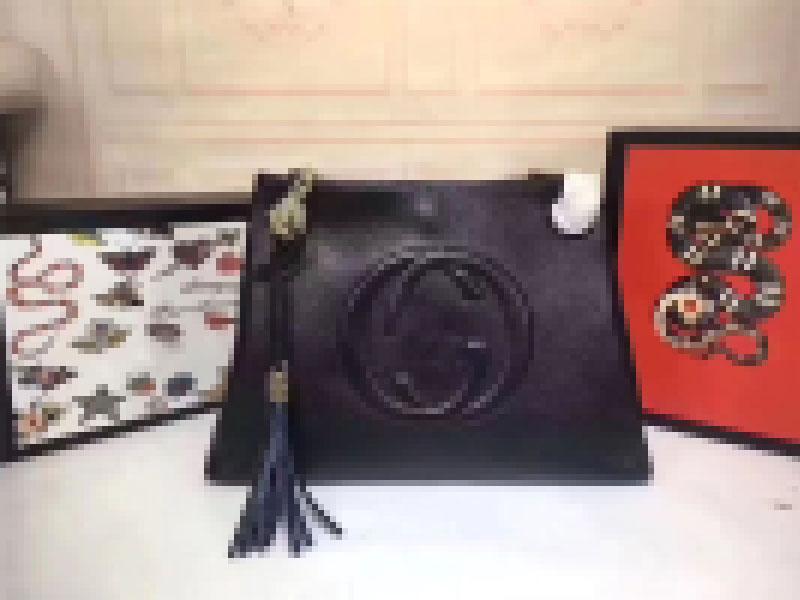 

Luxury SOHO Leather Chain Shoulder Bag Black Interlocking SohoInterlocking 308982 Shoulder Bag Size:38x27x14cm