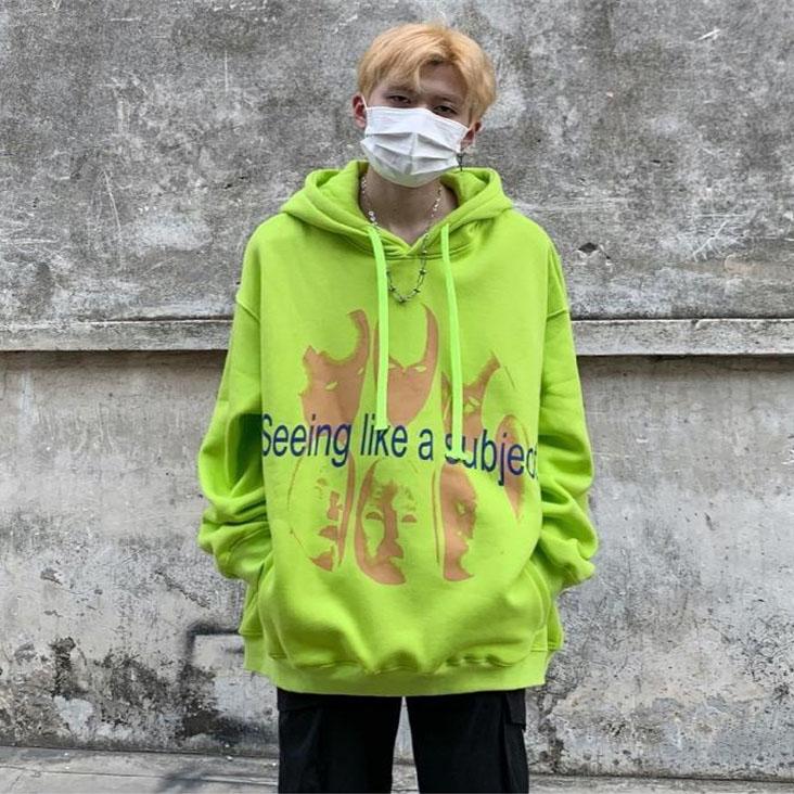 

Men's Hoodies & Sweatshirts Hip Hop Autumn And Winter Fashion Vintage Clothes Letter Print Hoodie Punk Casual Harajuku Pullover, Black