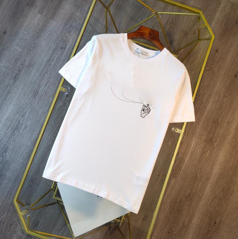 

t shirt Men and woman Women's clothing luury sumptuousness White print 100% cotton top quality neck color shirts for man Casual Designer, White;black