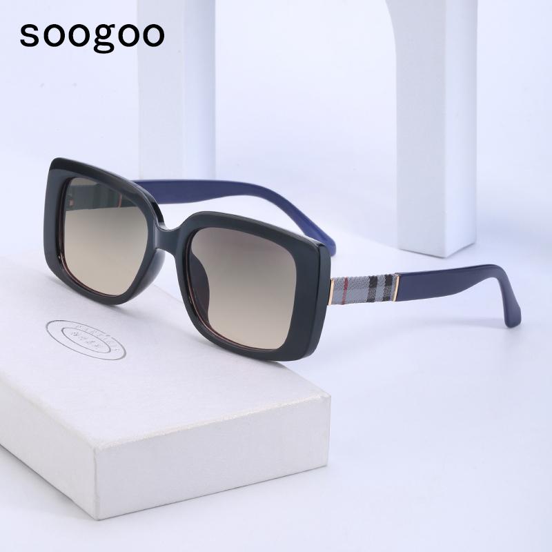 

Sunglasses Classic Plaid Square Lady Fashion Retro Gentle Big Frame Shade Sun Glasses Designer Eyewear Lunettes