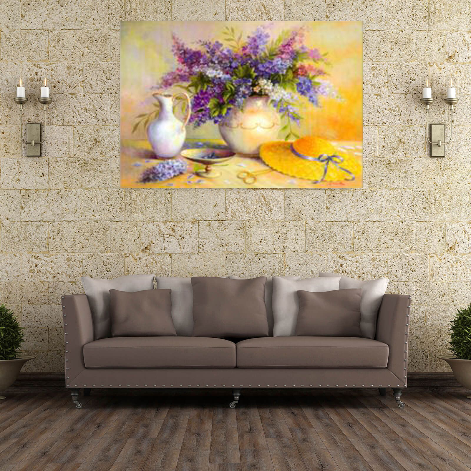 

New product flowers painting Abstract still life Wall Art Decor vase and hat canvas prints