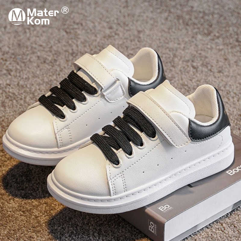 

Size 26-37 Children Leather Casual Velcro Shoes for Girls Boys Kids Breathable Anti-slip Light Sneakers Soft Sole Running Shoes G1025, Pink