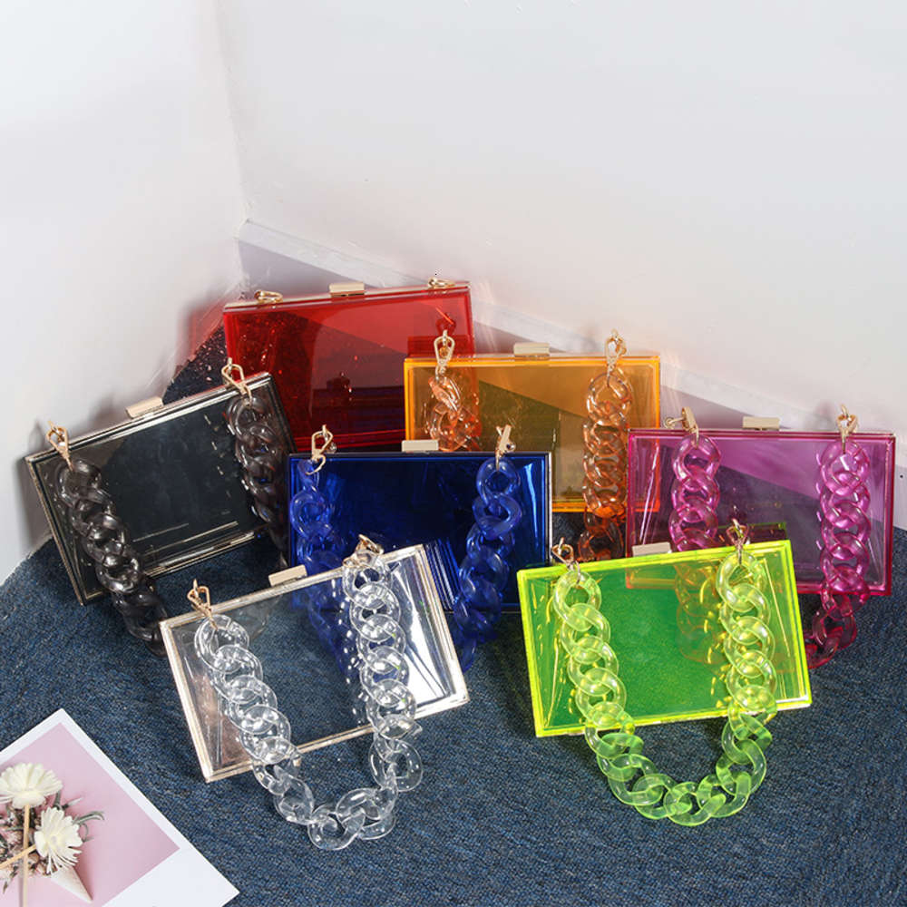 

Wholesale New Custom Design Color Clear Evening Bag Clutch Purses Box Handbag Women Crossbody, Purple