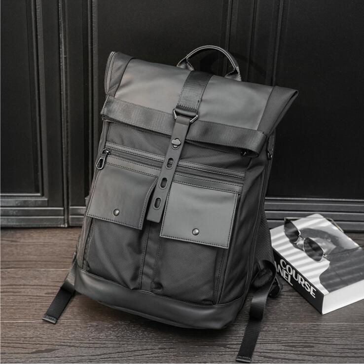 

Factory wholesale men handbag Joker printed business backpack outdoor fitness travel light Oxford mens messenger bag street trend plaid shoulder bags, Black2-4945