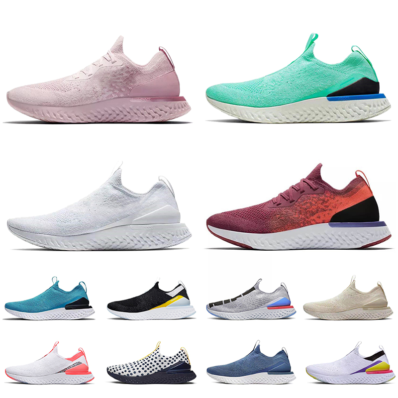 

2021 Top Quality Epic React Running Shoes Mens Women Sneakers Trainers Black Royal Green Pale Pewter Plum Brownish Dust Navy Blue Cookies Grey