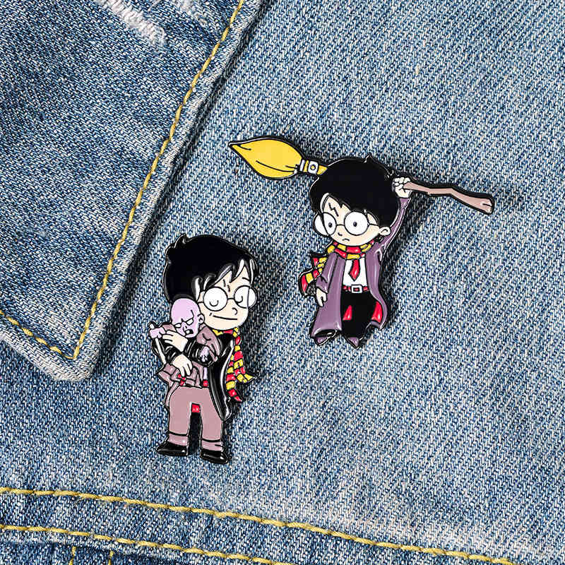 

Cartoon cute enamel Harry Potter Brooch student exquisite paint Mermaid Brooch Pin