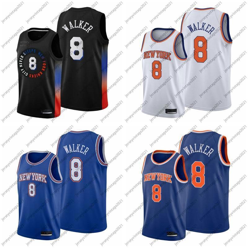 

Men Basketball Kemba Walker 8 2021 Trade Black Blue Edition City Jersey, As photo