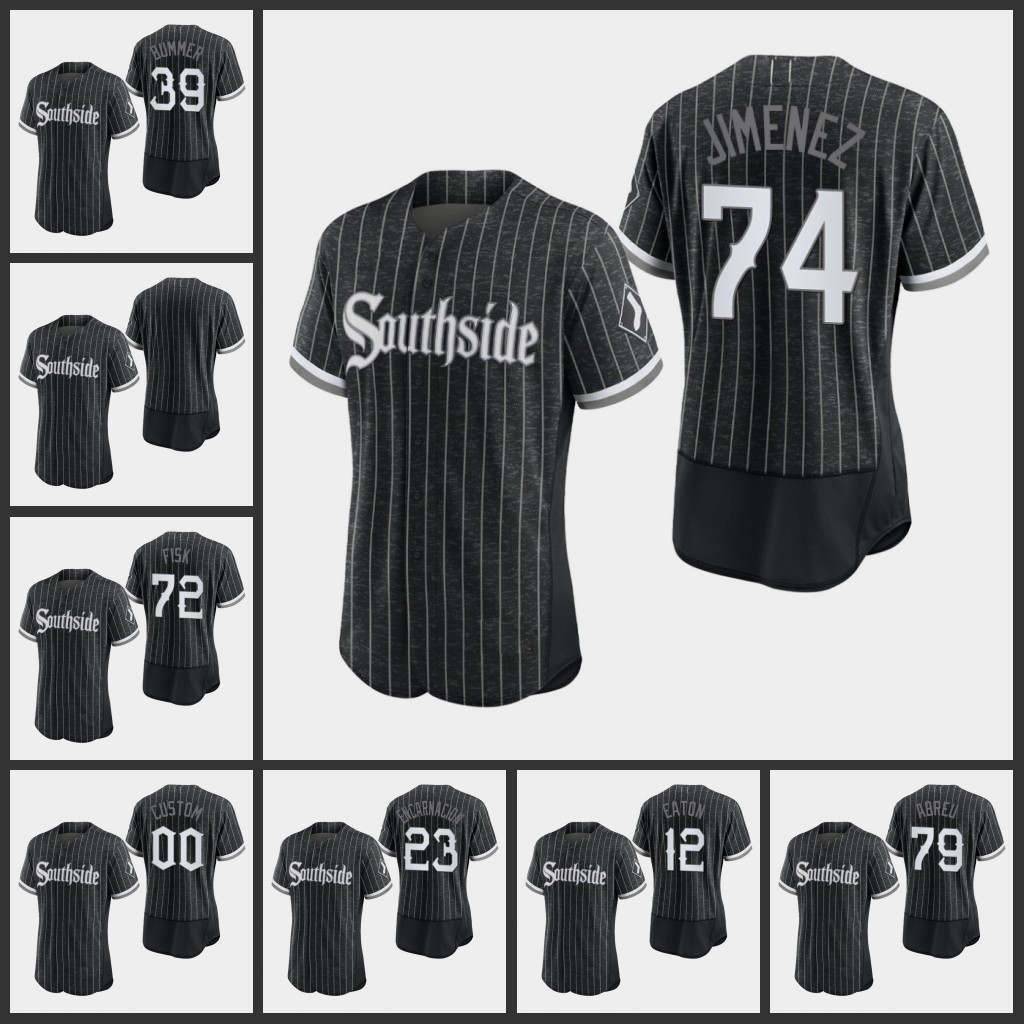 

Chicago's White Sox Men Women Youth #40 Reynaldo Lopez 10 Yoan Moncada 7 Tim Anderson 79 Jose Abreu Custom Black Authentic City's
