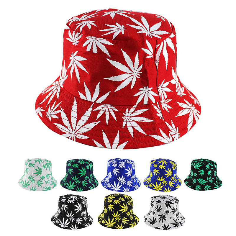 

Maple leaf printed fishermen's hats outdoor art shade hat for men and women, 01#