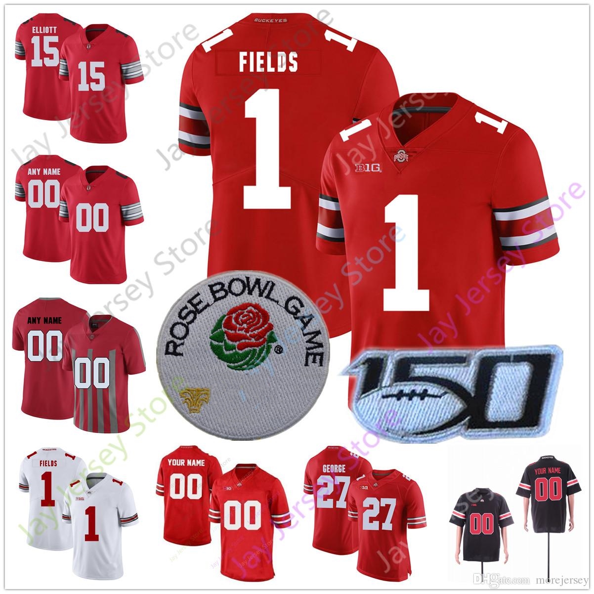 

2021 Custom Ohio State Buckeyes OSU Football Jersey Malik Harrison Chase Young Shaun Wade Tyreke Smith Eddie George Dwayne Haskins Mike Weber, No extra patch