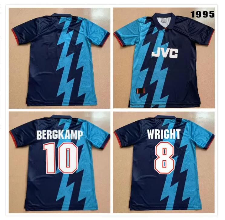 

1995 away blue retro ADAMS Wright soccer jersey Bergkamp Merson Hartson Campbell football shirt classic Uniforms, Customize