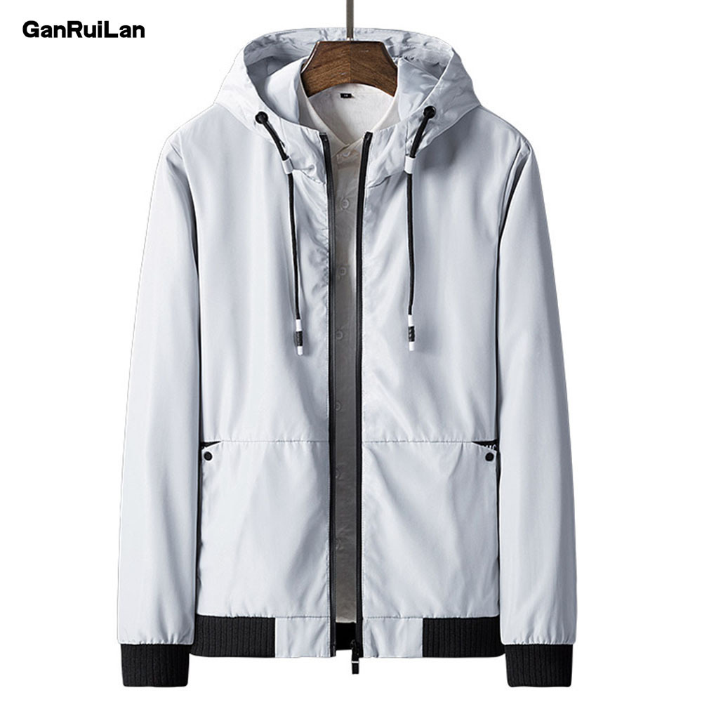 

Jacket Men Windbreaker Spring Autumn Fashion Jacket Men's Hooded Casual Jackets Male Coat Thin Men Coat Outwear JK19114 210518, Black color