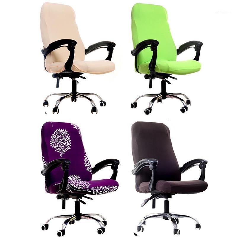 

Solid Color Office Stretch Spandex Chair Covers Anti-dirty Computer Cover Removable Slipcover Rotating Chairs