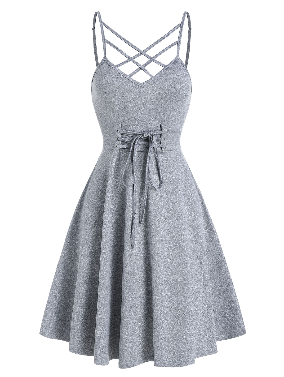 

Wipalo Plus Size Casual Dress Front Strappy Lace Up Mini Cami Dress Sleeveless Women Elegant Party Sexy Dress Robe Femme 3XL, Style a