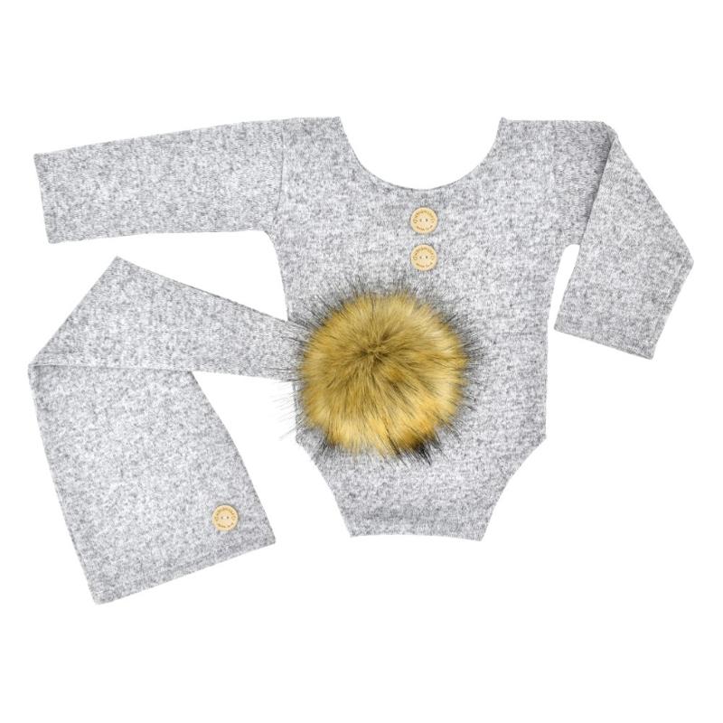 

Clothing Sets Knit Outfits For Baby Boys Girls Pography Shoot With Wooden Buckle H055, White