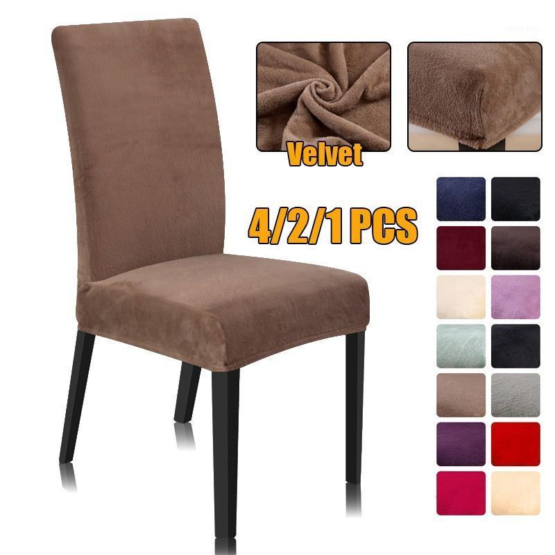 

Chair Covers Velvet Cover Spandex Stretch Slipcovers Protector Antifouling Home El Dining Wedding Seat Decoration