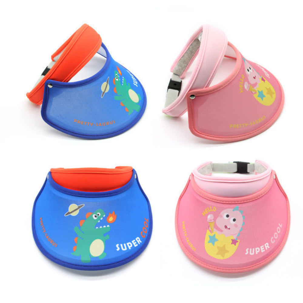 

empty top sun hat summer children sunscreen dinosaur girl big brim baby sunshade boy duck tongue, Yellow