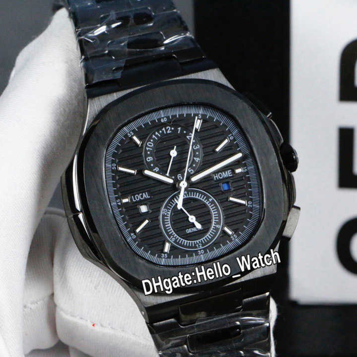 

watches men luxury brand 40.5mm Sport 5990/1 5990 Black Texture Dial Automatic Mens Watch PVD All Black Steel Bracelet PPHW E101 discount, E101a (5)