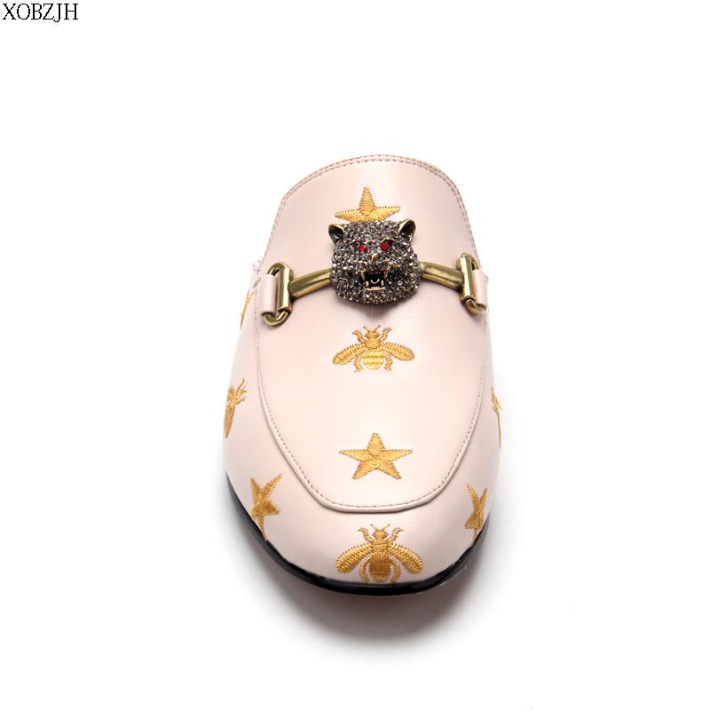

Slippers Summer Luxury Flats G Mules Shoes Women 2021 Outdoor Slipper Brand Designer Leopard Rhinestone Woman Big Size 43, Black