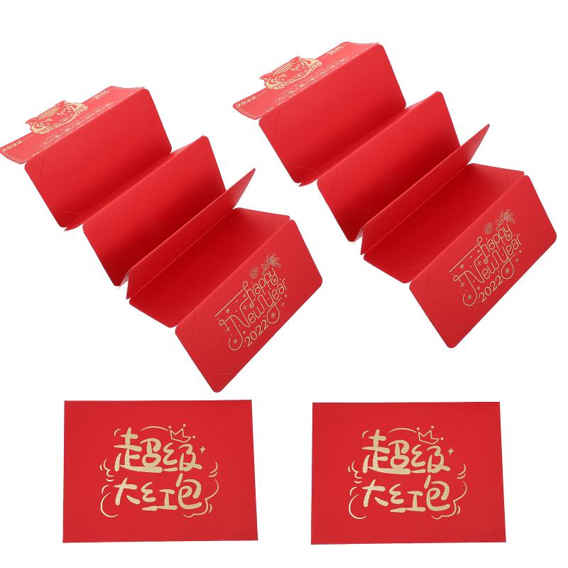 

Greeting Cards 2 Sets Year Of The Tiger Red Envelope Folding Packet Spring Festival Money Pocket