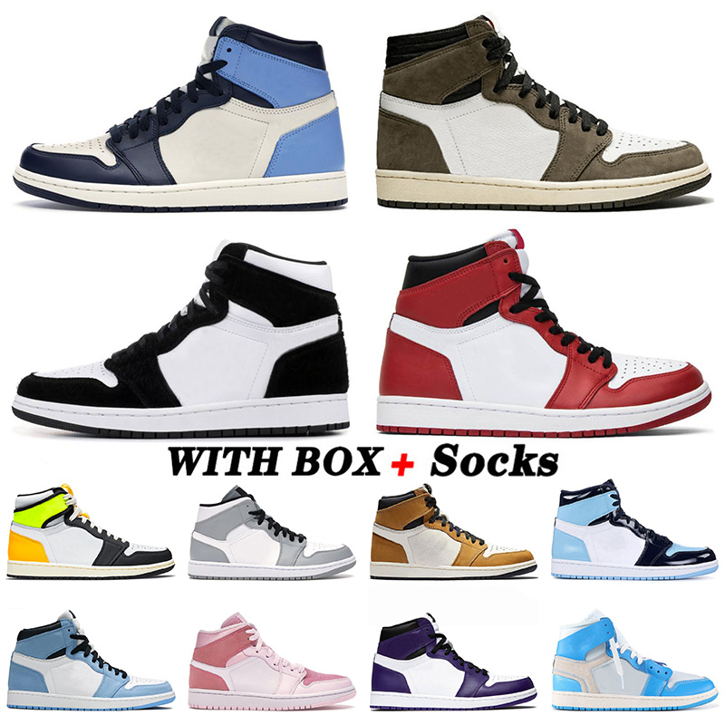 

1 1s WITH BOX Basketball Shoes Mens Women Off High Obsidian UNC Patent Chicago TWIST Cacuts Jack White Volt Gold Trainers Sneakers 36-46, D30 racer blue 36-46