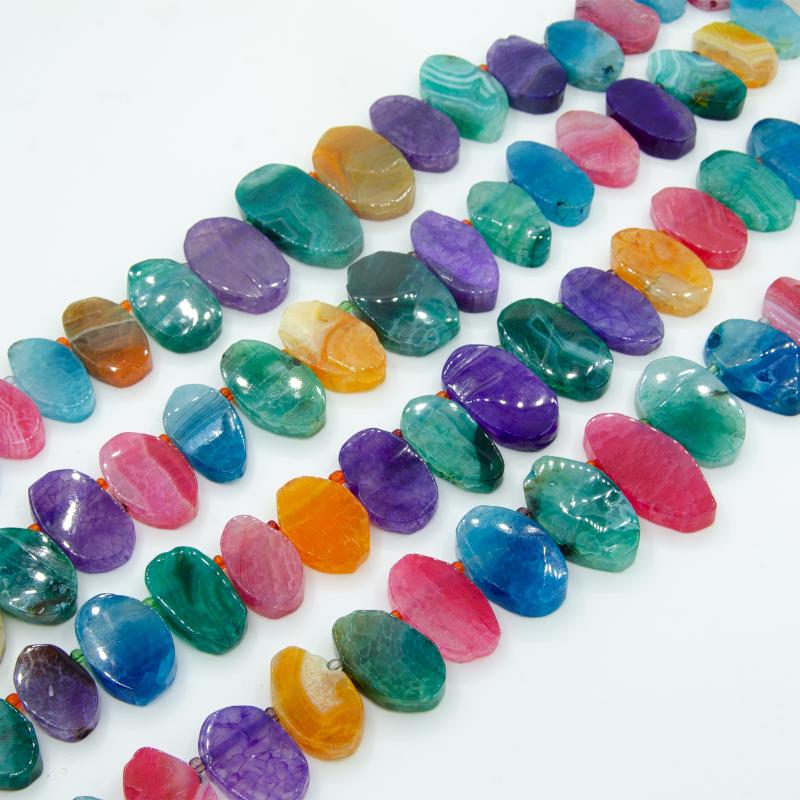 

Pendant Necklaces 14in Natural Colourful Handmade Necklace Healing Ellipse Gem Stone Jewelry Design For Women Gift Dec DIY, Silver