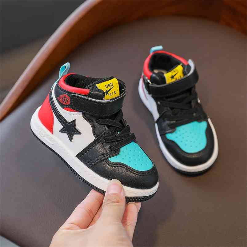 

Children sports shoes girls autumn winter warm casual running boys comfortable sneakers basketball shoes kids board shoes 210726, Black