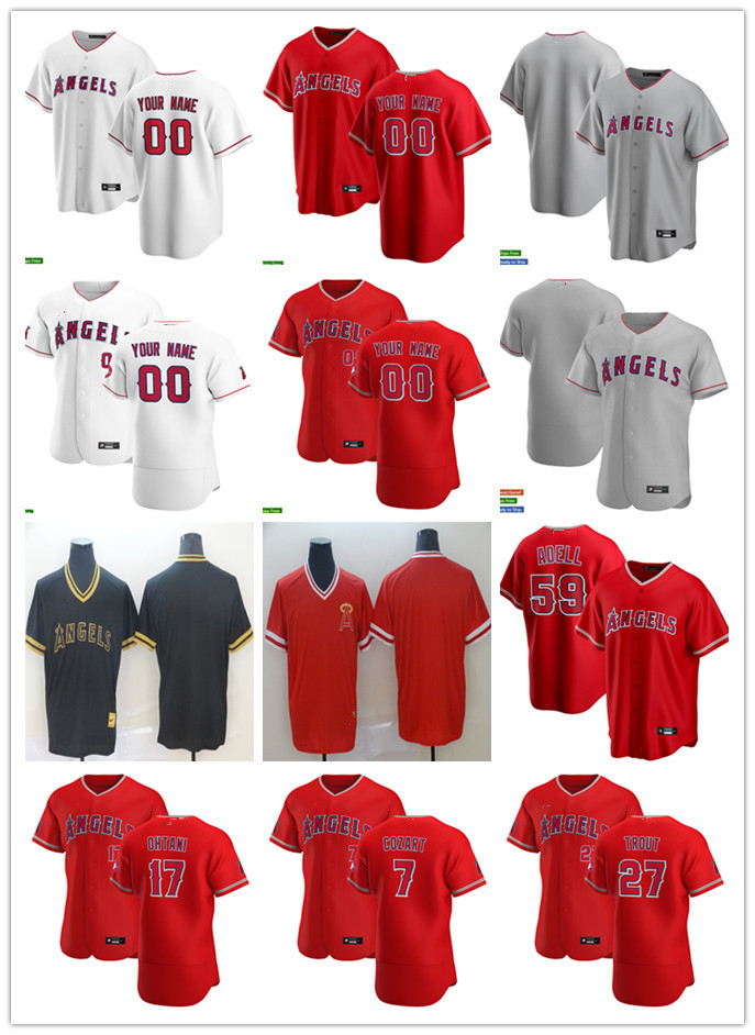 

Men Women Youth Los Angeles Angels 17 Shohei Ohtani 27 Mike Trout 59 Jo Adell 7 Zack Cozart Custom Baseball Jersey Blank red, Blue;black